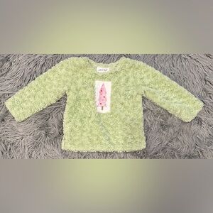 HANNAH KATE Fuzzy Rosette Christmas Tree Pullover Top size 5 Girls